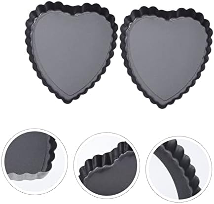 SHOWERORO Heart Shape Pie Pan Set of 2 Carbon Steel Nonstick Oven Tray