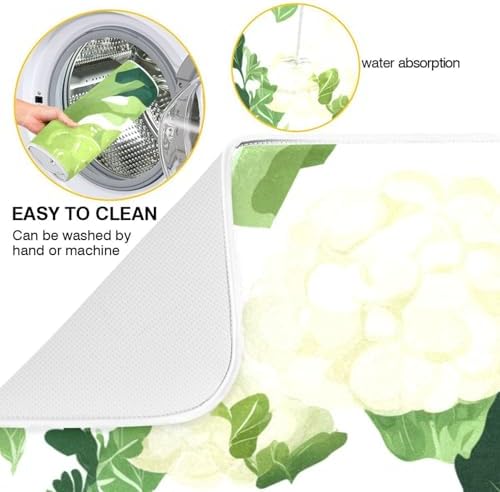 OTVEE Vegetable Garden Art Dish Drying Mat for Kitchen Counter