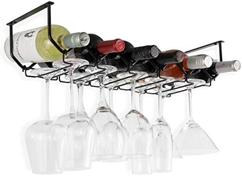 Wallniture Piccola Under Cabinet Wine Rack & Glasses Holder, Kitchen