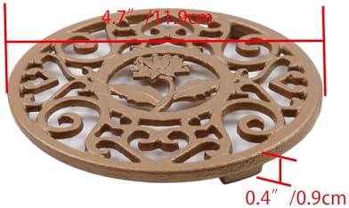 Bitray Cast Iron Trivet Mat Gold Vintage Flower Pot Holder Coaster