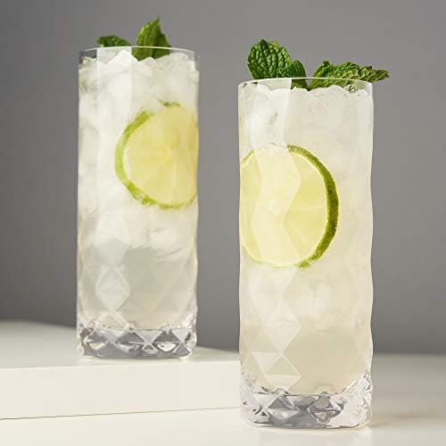 Viski Raye Gem Crystal Highball Tumblers Set of 2 - Premium Crystal