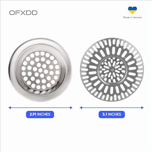 Shower Drain Hair Catchers - Bathtub Drain Covers 2 Pcs - Stainless