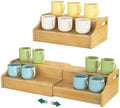 EsLuker.ly Coffee Mug Cup Holder Rack for Cabinets Countertop, Bamboo