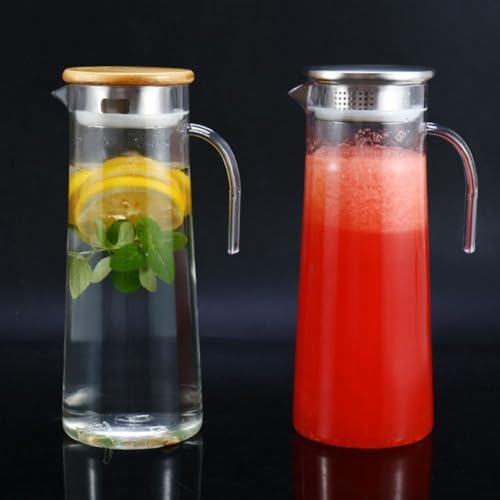 L Acrylic Water Pitcher with Lid, Drinking Jug for Iced Tea