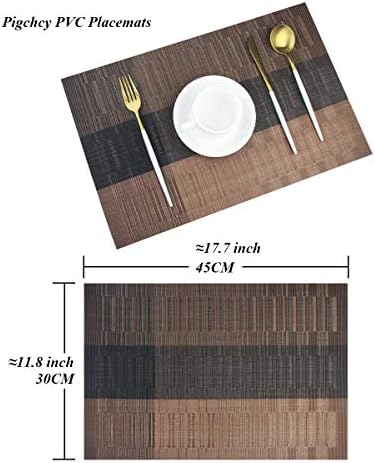 PIGCHCY Placemats,Durable Placemats for Dining Table,Washable Woven