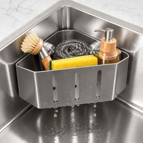 Triangular Sponge Holder with Suction Cups