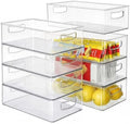 Heyuzb Set of 8 Clear Fridge Organizer Bins, Stackable Refrigerator