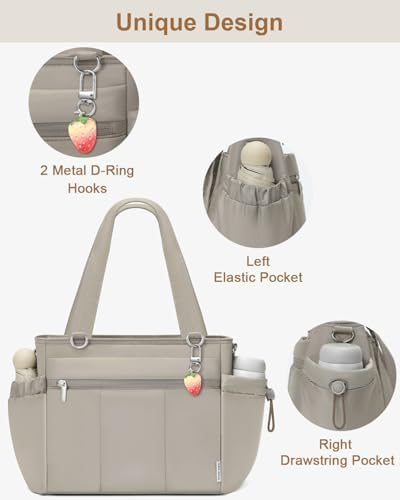 Insulated Lunch Bag for Women Leakproof Soft Lunch Tote 10L Camel