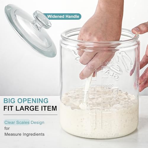 Ritayedet 1 Gallon Glass Cookie Jar with Airtight Lid, Wide Mouth
