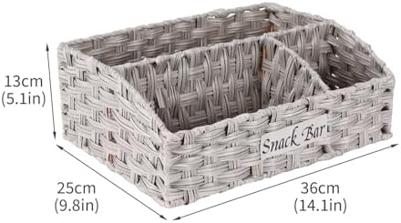 Snack Organizer for Countertop, 3-Compartment Snack Bar Station