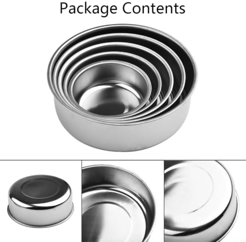 Stainless Steel Mixing Bowls with 5 Lids, Nesting