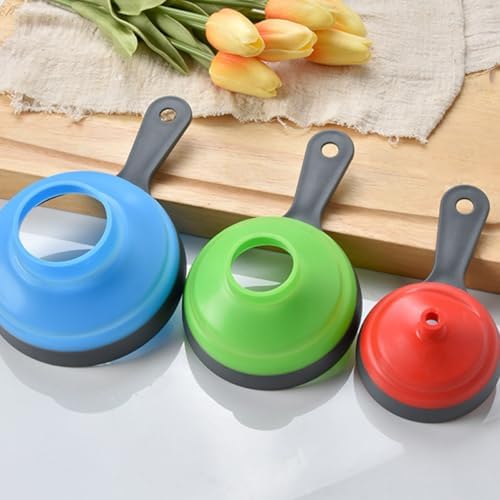 Plastic Folding Funnel Set for Kitchen Use 3pcs Food Grade Funnels for