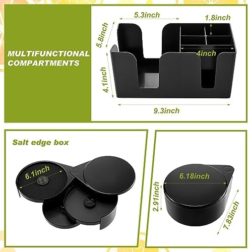 Bartending Supplies 6 Compartment Plastic Garnish Tray, 3 Tier Glass