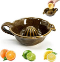Ceramic Lemon Juicer, Manual Citrus Squeezer Bowl, Yellow