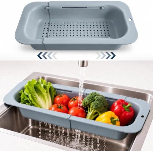 Expandable Over-Sink Strainer, Gray