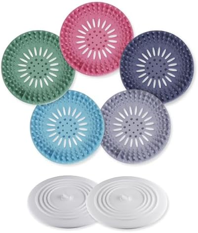 Gadgetime USA Hair Catcher & Drain Cover Set 7pcs - Silicone Hair