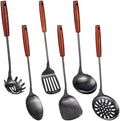 FJNATINH 304 Stainless Steel Kitchen Utensil Sets - 6 PCS Wok Spatula