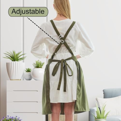 Aprons for Women with Pockets, Vintage Pinafore Apron for Kitchen