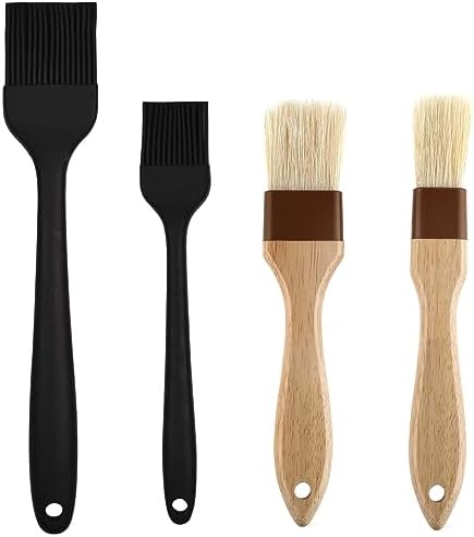 4 Pack Pastry Brush-Basting Brush Pastry Brushes for Baking, Silicone