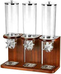 Wooden Countertop Dispenser for Candy, Cereal, Snack，Rice & Flour，Food Storage Container with Split Design，Grain & Honey Dispenser Machine for Kitchen Pantry Organization (Shabili base, 12L)