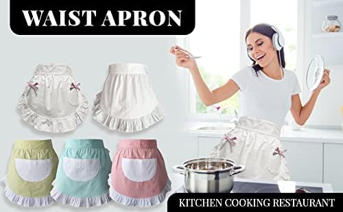 CRB Fashion Waist Apron Kitchen Cooking Restaurant Cotton Bistro Half Aprons - Image 2