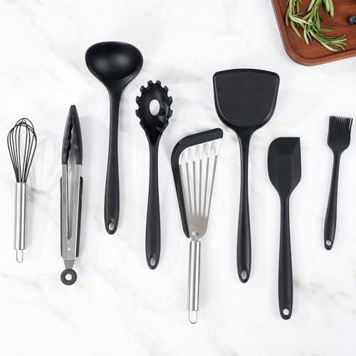 Silicone Black Cooking Utensil Set, 9 Pieces kitchen Utensil Set