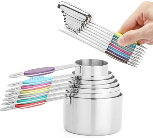 Magnetic Measuring Cups and Spoons Set, 15 Piece Stainless Steel