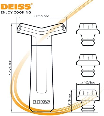 Deiss PRO Vacuum Pump Wine Saver with 3 x Wine Bottle Stopper