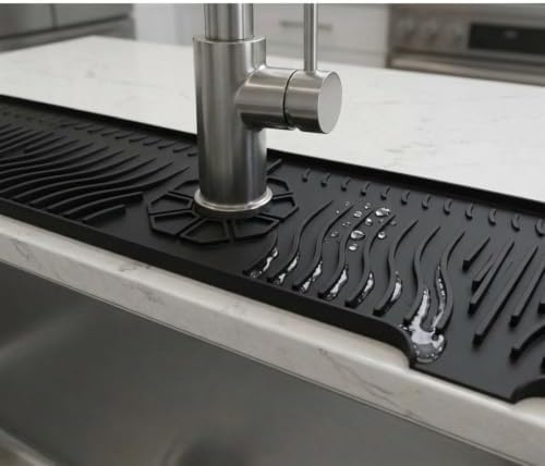 33-inch kitchen sink splash guard; a long silicone tap mat suitable