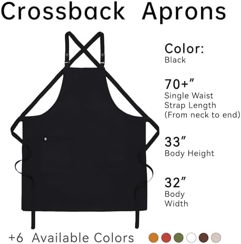 Cross Back Apron for Men Chef Pockets 4251JX