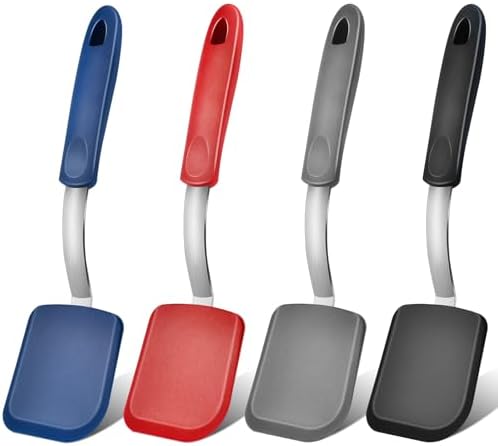 4 pcs Silicone Spatula, Heat Resistant Silicone Cookie Spatula Turner