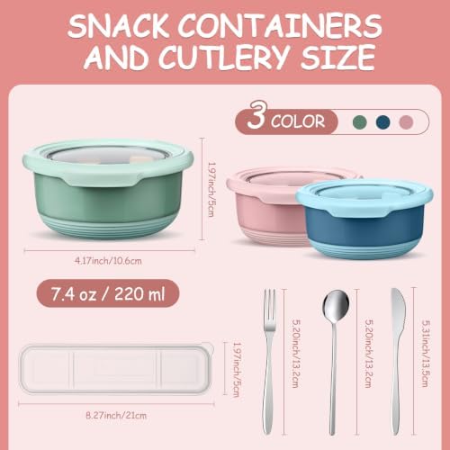 LemonRoad 36 Pcs Stainless Steel Snack Containers Bento Lunch Box for