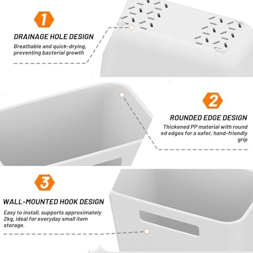 4 Pack Kitchen Cabinet Door Storage Box, Self Adhesive Wall Mounted