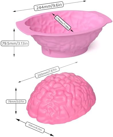 Halloween Silicone Molds - Brain Jello Mold with Support Base, 3D