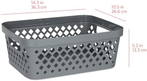 Glad Plastic Storage Basket Set, Value Pack of 6 | Open Storage Bins