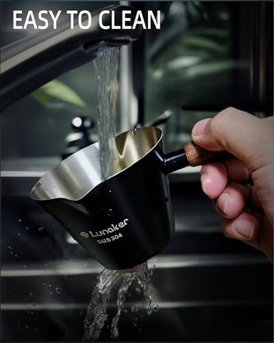 4oz Metal Espresso Shot Cups with Wooden Handle,Black