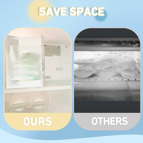 Hushee 12 Pcs Flat Breast Milk Freezer Storage Organizer Trays Clear