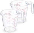 2Pcs Plastic Measuring Cups 1 Cup (250ml /8oz) Liquid Oil Measuring