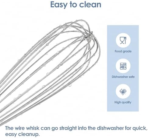 Stainless Steel Whisk – 18 Inch Kitchen Whisk for Cooking, Baking, and