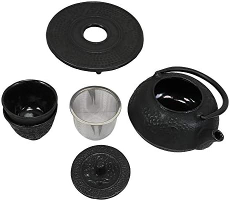 Ebros Gift Japanese Evergreen Bamboo Traditional Heavy Cast Iron Tea