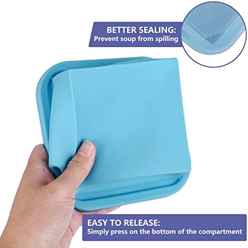 2 Cup Silicone Freezer Trays with Lid 4 Pack Silicone Freezer Molds
