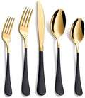 20-Piece Black & Gold Silverware Set, 18/0 Stainless Steel Colorful