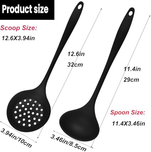 Silicone Slotted Cooking Spoons Cooking Ladle,Strainer Spoon,Skimmer