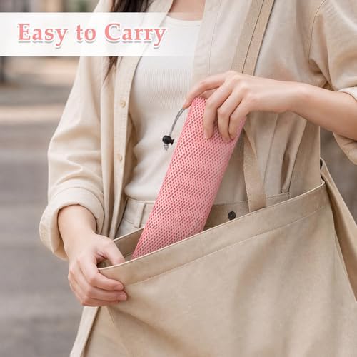 Koythin 4-Piece Pink Reusable Smoothie Drinking Straws