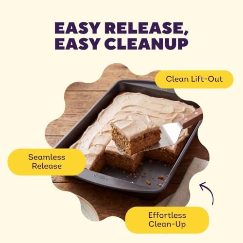 Wilton Gold Non-Stick Oblong Baking Pan, Made Without PFAS, 13 x 9 in.