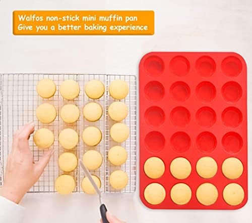 Walfos Silicone Muffin Pan Set - Regular 12 Cups Silicone Muffin Pan