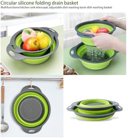 Collapsible Colander Set of 2 (1 Large + 1 Small) – Silicone Kitchen