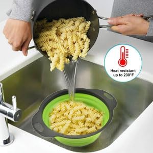3-Packs Strainers for Kitchen Colander with Handles 3 Size Collapsible
