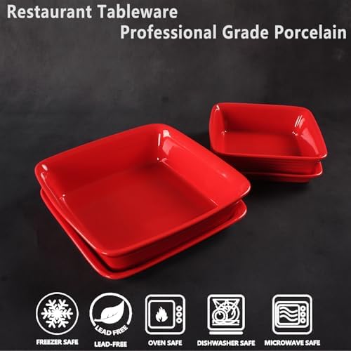 Casserole Dish 15.22 Ounce Ceramic Square Bakeware Set with Lids, Set