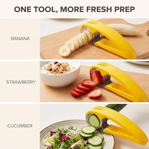 Yellow Food Manual Slicer, Stainless Steel Food Slicer, Banana